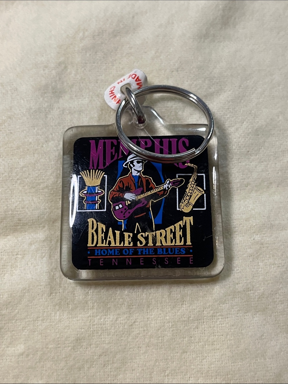 Vintage Beale Street Keychain - Black, Purple, Gold